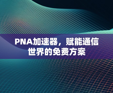 PNA加速器，赋能通信世界的免费方案