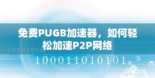 免费PUGB加速器，如何轻松加速P2P网络