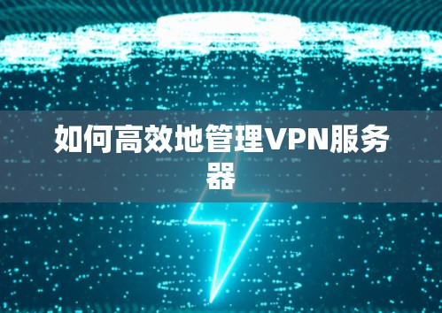 如何高效地管理VPN服务器