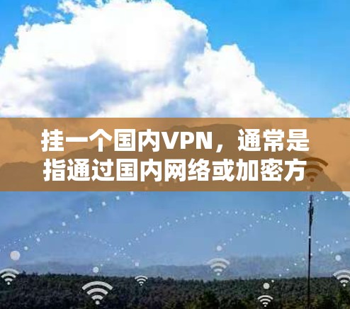 挂一个国内VPN，通常是指通过国内网络或加密方式登录其他国家的互联网服务，用于观看其他国家的视频、文件或在线课程。以下是一些常用的国内VPN服务和使用方法